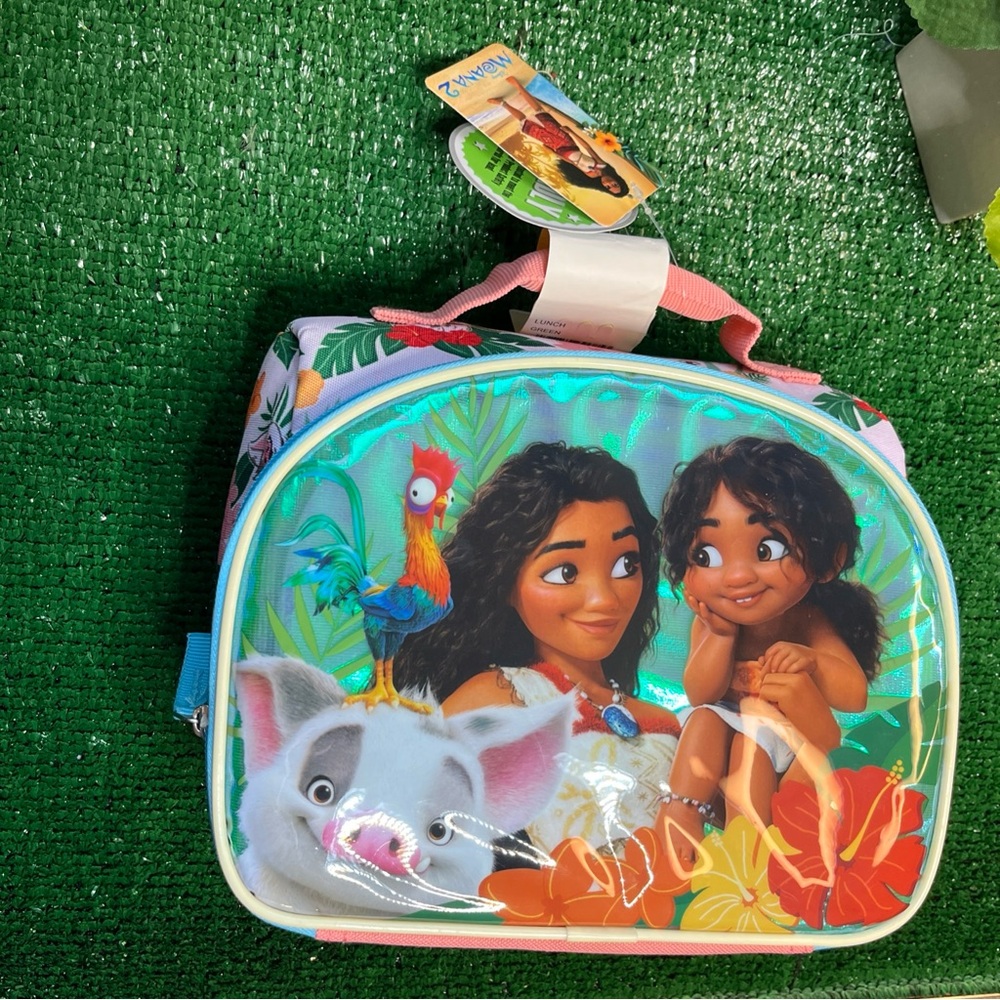 Disney Moana Floral Kids Lunch Bag - Pink Green